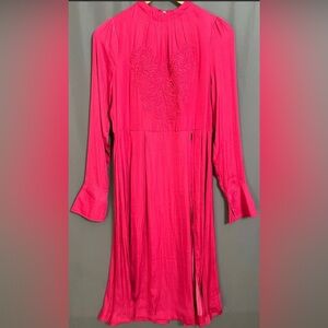 Free People XS New Day Floral Embroidered Mock Neck Tunic Dress